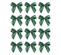 Italian Options Merry Christmas Ribbon Bows, Self-Adhesive Satin Christmas Bow Decorations for Gift Wrapping, Crafts, Wreaths, Crafting Accessories Supplies, Bottle Green Satin, 24 Pack, 5 cm