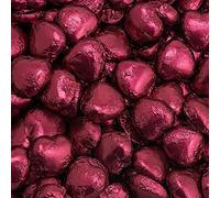 Italian Options Milk Chocolate Foiled Hearts, 100 Chocolates, Burgundy Foil