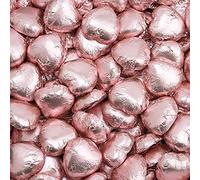 Italian Options Milk Chocolate Foiled Hearts, 100 Chocolates, Rose Gold Foil