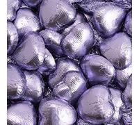 Italian Options Milk Chocolate Foiled Hearts, 200 Chocolates, Lilac Foil