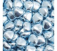 Italian Options Milk Chocolate Foiled Hearts, 50 Chocolates, Blue Foil