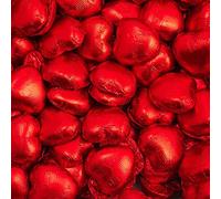 Italian Options Milk Chocolate Foiled Hearts, 50 Chocolates, Red Foil