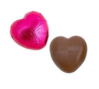 Italian Options Milk Chocolate Hearts, 1 KG approx 166 Pieces, Hot Pink Foil