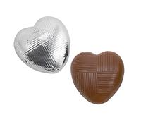 Italian Options Milk Chocolate Hearts, 1 KG approx 166 Pieces, Silver Foil