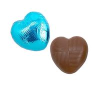 Italian Options Milk Chocolate Hearts, 1 KG approx 166 Pieces, Turquoise Foil