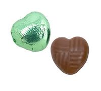 Italian Options Milk Chocolate Hearts, 250 grams approx 41 Pieces, Green Foil