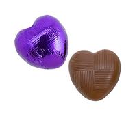 Italian Options Milk Chocolate Hearts, 500 grams approx 83 Pieces, Purple Foil