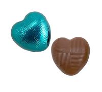 Italian Options Milk Chocolate Hearts, 500 grams approx 83 Pieces, Teal Foil