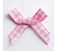 Italian Options Gingham Check Ribbon Bows 100-Piece Pack, 3 cm Bow Width, Pink