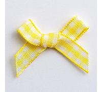 Italian Options Gingham Check Ribbon Bows 100-Piece Pack, 3 cm Bow Width, Yellow