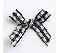 Italian Options Gingham Check Ribbon Bows 100-Piece Pack, 3 cm Bow Width, Black