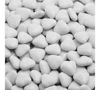 Italian Options Mini Heart Chocolate Dragees, Small Heart Chocolates, Sweets, Candy for Wedding Favours, Baby Showers, Christenings, Valentines, Gifts and Party Bags, 1 Kg, 1.5 cm Pieces, White