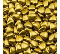 Italian Options Mini Heart Chocolate Dragees, Small Heart Chocolates, Sweets, Candy for Wedding Favours, Baby Showers, Christenings, Valentines, Gifts and Party Bags, 1 Kg, 1.5 cm Pieces, Gold