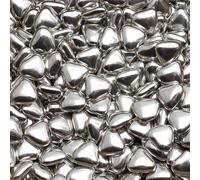 Italian Options Mini Heart Chocolate Dragees, Small Heart Chocolates, Sweets, Candy for Wedding Favours, Baby Showers, Christenings, Valentines, Gifts and Party Bags, 1 Kg, 1.5 cm Pieces, Silver