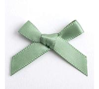 Italian Options Mini Satin Ribbon Bows, Small Bow Decorations for Crafts, Gifts, Hampers, Hair Bow, Wedding Stationery, Floristry, Christmas, Cakes, Crafting, Sage Green, 100 Pack, 3 cm