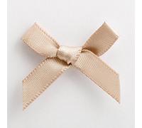 Italian Options Mini Satin Ribbon Bows, Small Bow Decorations for Crafts, Gifts, Hampers, Hair Bow, Wedding Stationery, Floristry, Christmas, Cakes, Crafting, Taupe, 100 Pack, 3 cm
