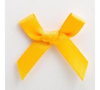 Italian Options Mini Satin Ribbon Bows, Small Bow Decorations for Crafts, Gifts, Hampers, Hair Bow, Wedding Stationery, Floristry, Christmas, Cakes, Crafting, Yellow Gold, 100 Pack, 3 cm