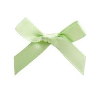 Italian Options Mini Satin Ribbon Bows, Small Bow Decorations for Crafts, Gifts, Hampers, Hair Bow, Wedding Stationery, Floristry, Christmas, Cakes, Crafting, Light Green, 100 Pack, 3 cm