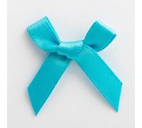 Italian Options Mini Satin Ribbon Bows, Small Bow Decorations for Crafts, Gifts, Hampers, Hair Bow, Wedding Stationery, Floristry, Christmas, Cakes, Crafting, Turquoise, 100 Pack, 3 cm