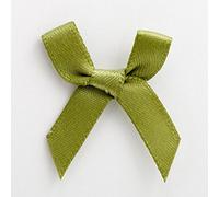 Italian Options Mini Satin Ribbon Bows, Small Bow Decorations for Crafts, Gifts, Hampers, Hair Bow, Wedding Stationery, Floristry, Christmas, Cakes, Crafting, Moss Green, 100 Pack, 3 cm