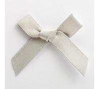 Italian Options Mini Satin Ribbon Bows, Small Bow Decorations for Crafts, Gifts, Hampers, Hair Bow, Wedding Stationery, Floristry, Christmas, Cakes, Crafting, Silver, 100 Pack, 3 cm