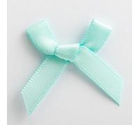 Italian Options Mini Satin Ribbon Bows, Small Bow Decorations for Crafts, Gifts, Hampers, Hair Bow, Wedding Stationery, Floristry, Christmas, Cakes, Crafting, Duck Egg, 100 Pack, 3 cm