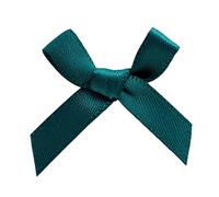Italian Options Mini Satin Ribbon Bows, Small Bow Decorations for Crafts, Gifts, Hampers, Hair Bow, Wedding Stationery, Floristry, Christmas, Cakes, Crafting, Teal, 100 Pack, 3 cm