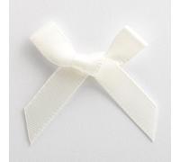 Italian Options Mini Satin Ribbon Bows, Small Bow Decorations for Crafts, Gifts, Hampers, Hair Bow, Wedding Stationery, Floristry, Christmas, Cakes, Crafting, Ivory, 100 Pack, 3 cm