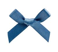 Italian Options Mini Satin Ribbon Bows, Small Bow Decorations for Crafts, Gifts, Hampers, Hair Bow, Wedding Stationery, Floristry, Christmas, Cakes, Crafting, Smoke Blue, 100 Pack, 3 cm
