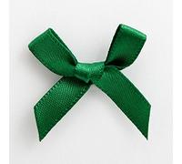 Italian Options Mini Satin Ribbon Bows, Small Bow Decorations for Crafts, Gifts, Hampers, Hair Bow, Wedding Stationery, Floristry, Christmas, Cakes, Crafting, Bottle Green, 100 Pack, 3 cm