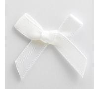 Italian Options Mini Satin Ribbon Bows, Small Bow Decorations for Crafts, Gifts, Hampers, Hair Bow, Wedding Stationery, Floristry, Christmas, Cakes, Crafting, White, 100 Pack, 3 cm