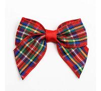 Italian Options Tartan Ribbon Bows 12-Piece Pack, 4 cm Bow Width, Highland