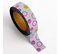 Italian Options Multi Colour Circle Glitter Washi Adhesive Tape (15mm x 10 Metre)