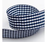 Italian Options Navy Gingham Ribbon 25mm x 10 Metres