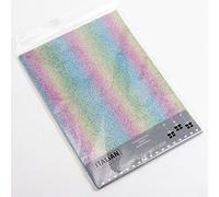 Italian Options Non-Shed Glitter Cardstock Paper, Sturdy Glitter Card for Electronic Die-Cutter Machines, Christmas Crafts and Card Making Supplies, 10 Coloured Sheets, A4, 250gsm, Pastel Rainbow