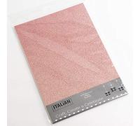 Italian Options Non-Shed Glitter Cardstock Paper, Sturdy Glitter Card for Electronic Die-Cutter Machines, Christmas Crafts and Card Making Supplies, 10 Coloured Sheets, A4, 250gsm, Rose Pink