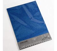 Italian Options Non-Shed Glitter Cardstock Paper, Sturdy Glitter Card for Electronic Die-Cutter Machines, Christmas Crafts and Card Making Supplies, 10 Coloured Sheets, A4, 250gsm, Navy