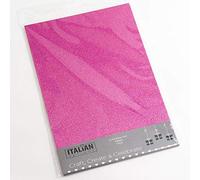 Italian Options Non-Shed Glitter Cardstock Paper, Sturdy Glitter Card for Electronic Die-Cutter Machines, Christmas Crafts and Card Making Supplies, 10 Coloured Sheets, A4, 250gsm, Cerise