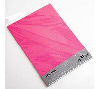 Italian Options Non-Shed Glitter Cardstock Paper, Sturdy Glitter Card for Electronic Die-Cutter Machines, Christmas Crafts and Card Making Supplies, 10 Coloured Sheets, A4, 250gsm, Neon Pink