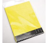 Italian Options Non-Shed Glitter Cardstock Paper, Sturdy Glitter Card for Electronic Die-Cutter Machines, Christmas Crafts and Card Making Supplies, 10 Coloured Sheets, A4, 250gsm, Bright Lemon