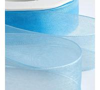 Italian Options Organza Chiffon Ribbon, Sheer Organza Ribbons for Gift Wrapping, Presents, Crafting, Wedding, Flower Bouquets, Birthday, Decorations, Décor, 38mm x 20 Metres, Blue