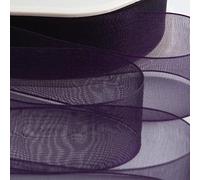 Italian Options Organza Chiffon Ribbon, 15mm x 20 Metre Roll, Aubergine