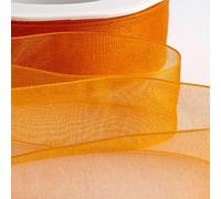 Italian Options Organza Chiffon Ribbon, Sheer Organza Ribbons for Gift Wrapping, Presents, Crafting, Wedding, Flower Bouquets, Birthday, Decorations, Décor, 38mm x 20 Metres, Orange