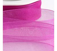 Italian Options Organza Chiffon Ribbon, 25mm x 20 Metre Roll, Magenta