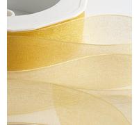 Italian Options Organza Chiffon Ribbon, 38mm x 20 Metre Roll, Gold