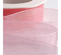Italian Options Organza Chiffon Ribbon, 38mm x 20 Metre Roll, Pink