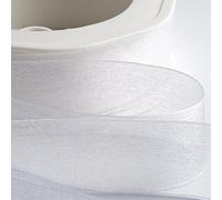 Italian Options Organza Chiffon Ribbon, Sheer Organza Ribbons for Gift Wrapping, Presents, Crafting, Wedding, Flower Bouquets, Birthday, Decorations, Décor, 38mm x 20 Metres, White
