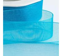 Italian Options Organza Chiffon Ribbon, 7mm x 50 Metre Roll, Turquoise
