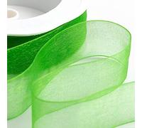 Italian Options Organza Chiffon Ribbon, 25mm x 20 Metre Roll, Emerald