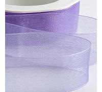 Italian Options Organza Chiffon Ribbon, Sheer Organza Ribbons for Gift Wrapping, Presents, Crafting, Wedding, Flower Bouquets, Birthday, Decorations, Décor, 25mm x 20 Metres, Lilac